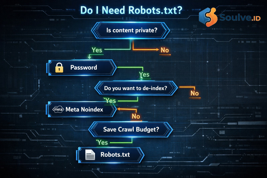 Perbedaan Krusial: Robots.txt vs Meta Noindex vs Password