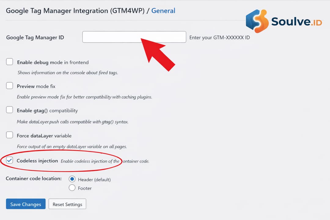 Cara memasang Google Tag Manager di WordPress menggunakan plugin GTM4WP.