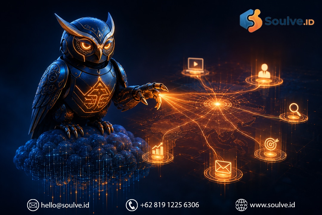 Ekosistem digital marketing terintegrasi — strategi channel yang saling terhubung untuk bisnis